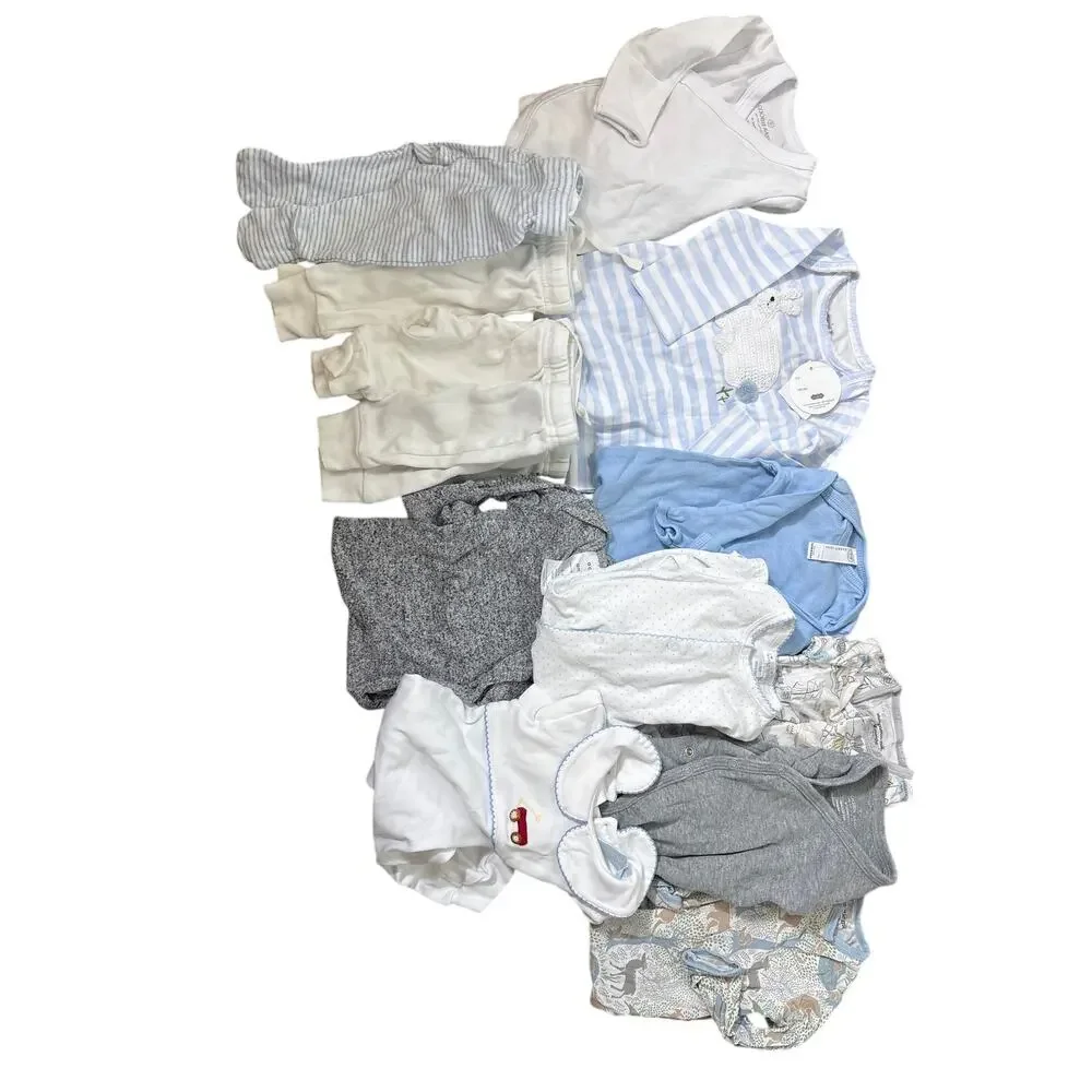 Lot of 12 Baby Boy Clothes Newborn to 3 Months